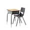 Flash Furniture HERCULES Student Desk w/Open Front Metal Book Box, Natural Desktop, Black Frame and Blk Stack Chair FD-DESK-NAB-SCH3BB-GG - alternate 1